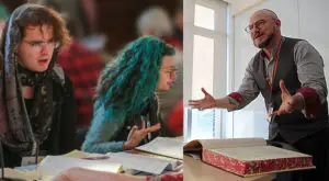 People discussing Torah